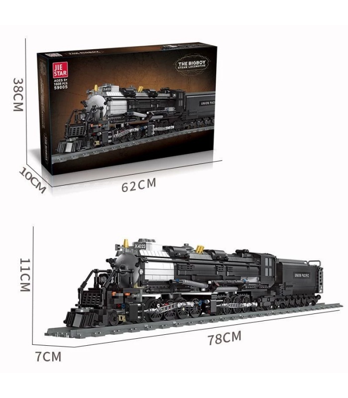 JIE STAR 59005 Train The Big Boy Dampflokomotive Bausteine Spielzeug-Set