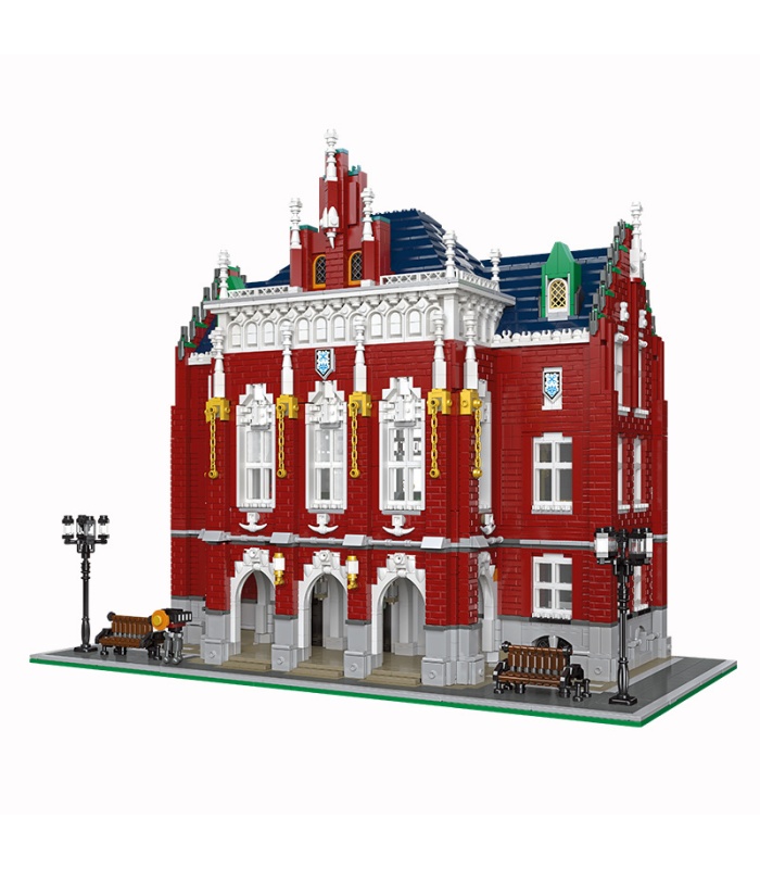 JIE STAR 89123 Street View Series Red Brick University Baustein-Spielzeug-Set