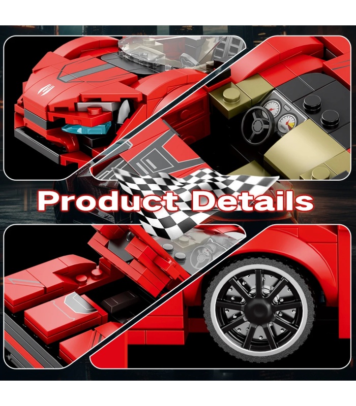 Reobrix 803 Lykan Red Sports Car Building Blocks Toy Set