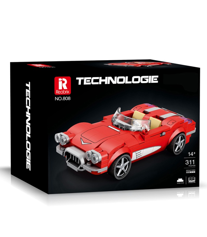 Juego de bloques de construcción de coches Chevrolet Corvette C1 Reobrix 808