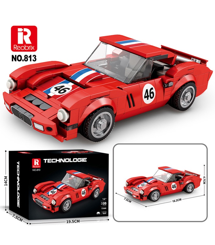 Reobrix 813 レッド 250 GTO カー ビルディング ブロック おもちゃ セット