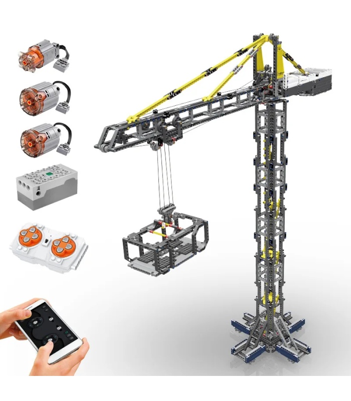 Ensemble de jouets de construction télécommandés pour grue à tour Mould King 17004