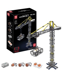 Juego de bloques de construcción de juguete con control remoto y grúa torre Mould King 17004