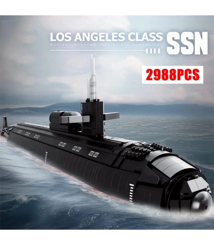 Ensemble de jouets de construction militaire sous-marin SSN de classe Los Angeles Reobrix 33049