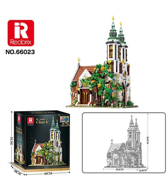 Reobrix 66023 St Andrews Church Building Blocks Toy Set