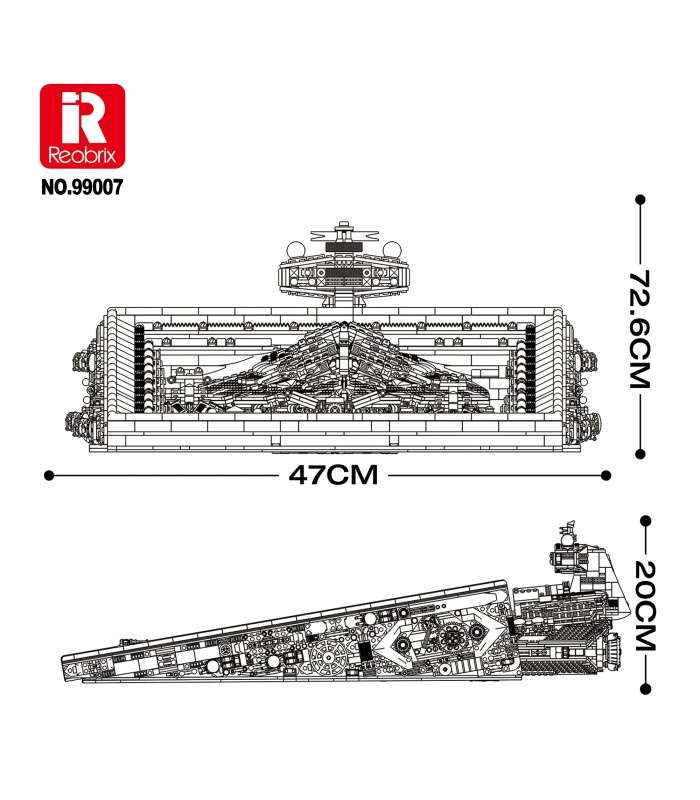 Ensemble de jouets de construction avec cadre photo 3D Reobrix 99007 Star Destroyer Revenge