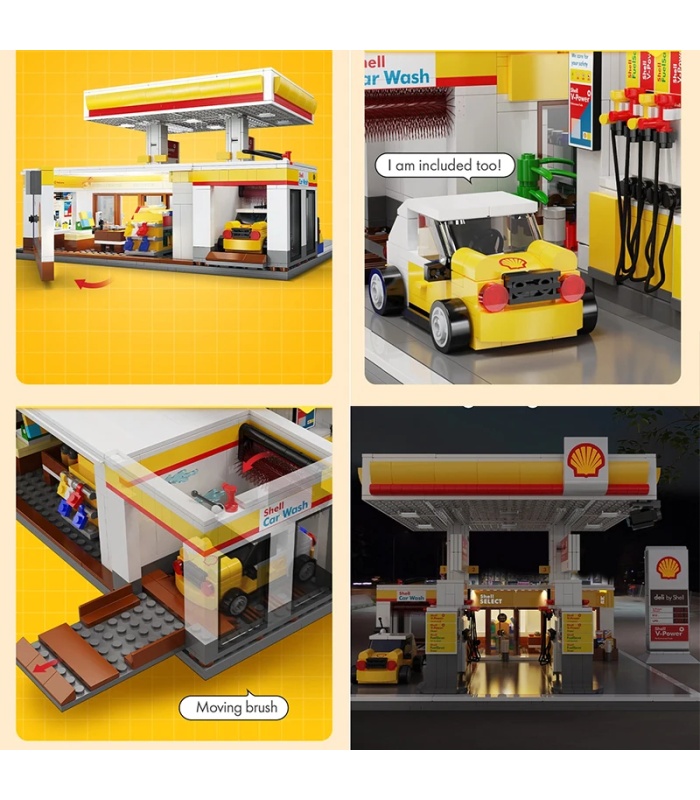 CADA C66026 Shell Gas Station Building Blocks Toy Set