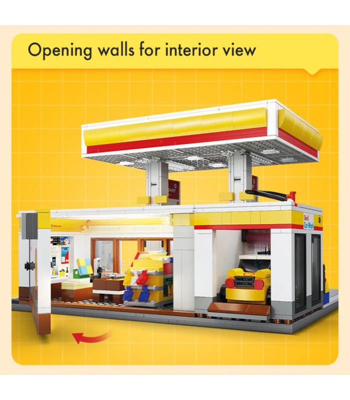 CADA C66026 Shell-Tankstelle - Bausteine-Spielzeugset