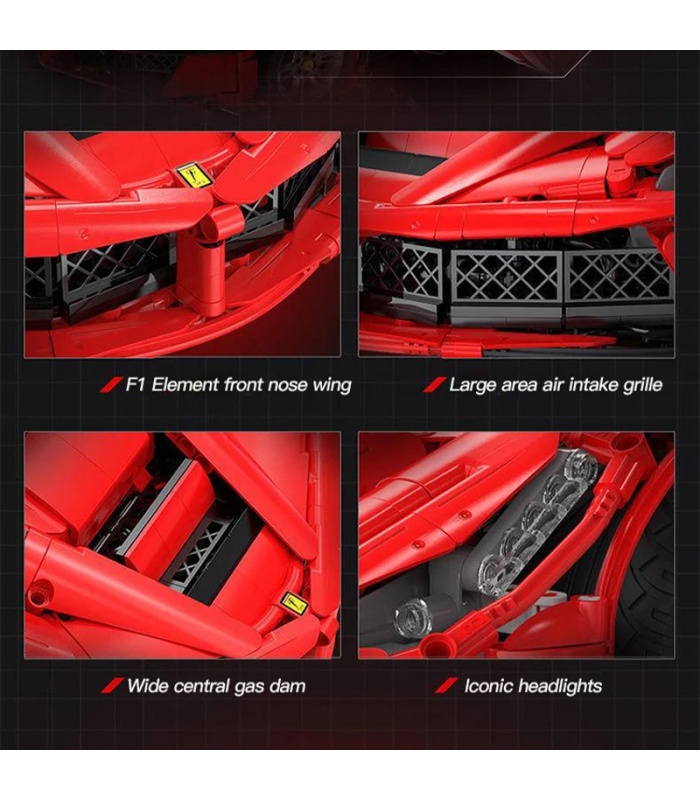 Juego de bloques de construcción de juguetes de coche de carreras hipercar rojo Laferrari Viva CADA C61505