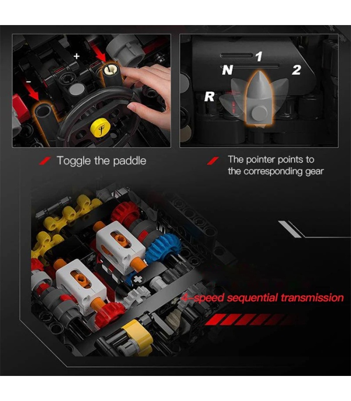 Ensemble de jouets de construction de voiture de course rouge Hypercar Laferrari Viva CADA C61505