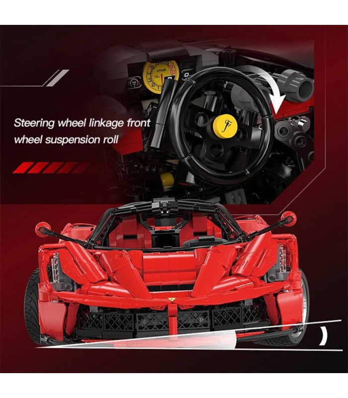 Juego de bloques de construcción de juguetes de coche de carreras hipercar rojo Laferrari Viva CADA C61505