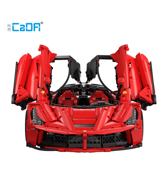 Ensemble de jouets de construction de voiture de course rouge Hypercar Laferrari Viva CADA C61505