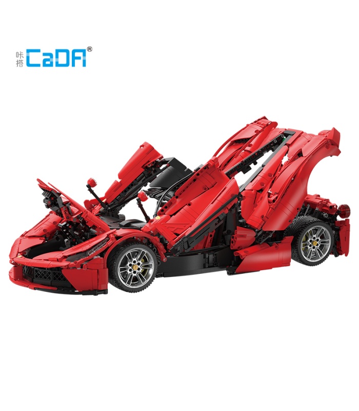 Juego de bloques de construcción de juguetes de coche de carreras hipercar rojo Laferrari Viva CADA C61505