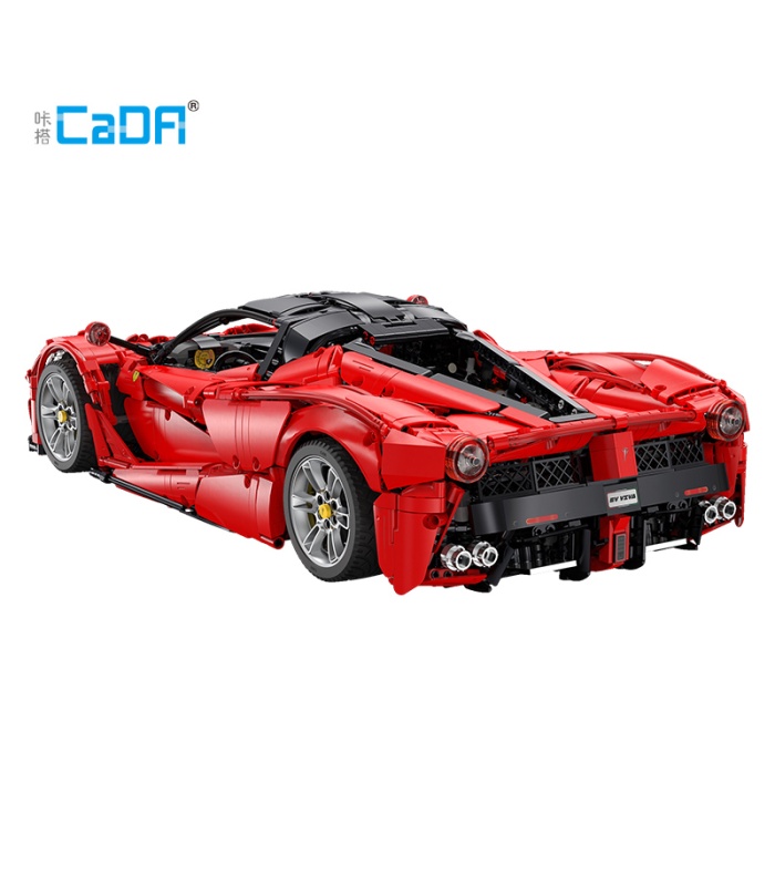 Ensemble de jouets de construction de voiture de course rouge Hypercar Laferrari Viva CADA C61505