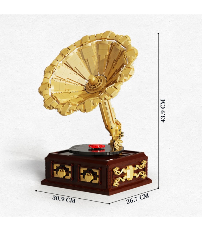 Juego de bloques de construcción de fonógrafo con caja de música QIZHILE 91002