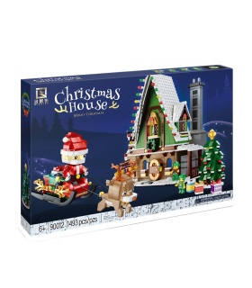 QIZHILE 90012 Santa Claus Elf Christmas House Building Block Toy Set