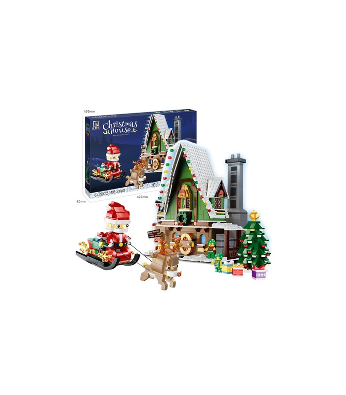 QIZHILE 90012 Weihnachtsmann Elf Weihnachtshaus Baustein-Spielzeug-Set