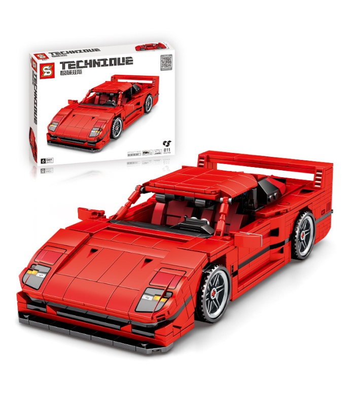 Custom 8401 F40 Red Supercar Building Blocks Toy Set 811 Pieces