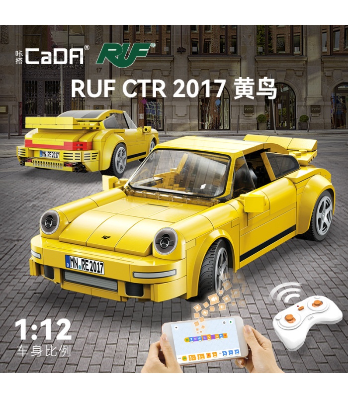 Ensemble de jouets de construction de voiture de sport Yellow Bird CADA C51079 RUF CTR 2017