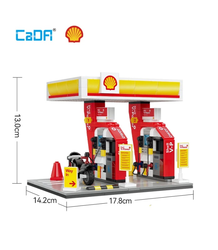 Ensemble de blocs de construction de station de vente au détail Shell CaDA C66028