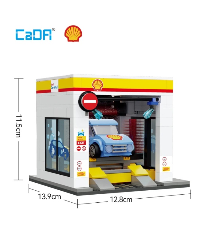 CaDA C66030 Shell Car Wash Building Blocks Toy Set