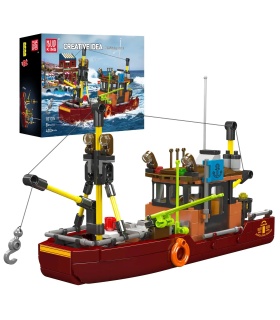 MOULD KING 10135 Fishing Boat Angling Boat Building Blocks Toy Set