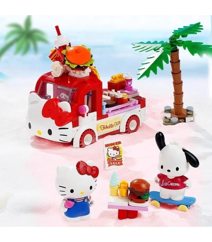 Keeppley K20848 Hello Kitty Pochacco Hamburger Truck Bausteine Spielzeugset