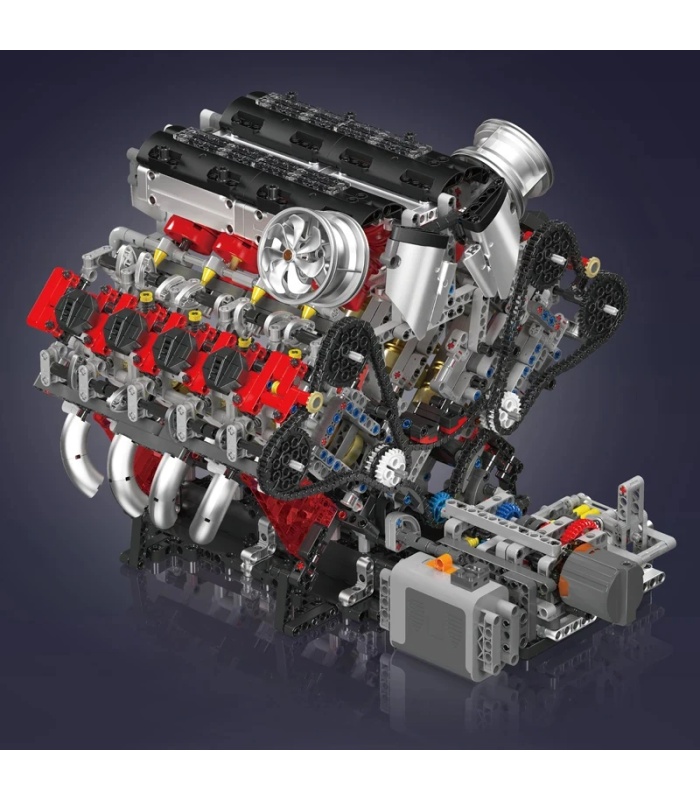 Ensemble de blocs de construction de moteur motorisé F488 V8 MOULD KING 10130