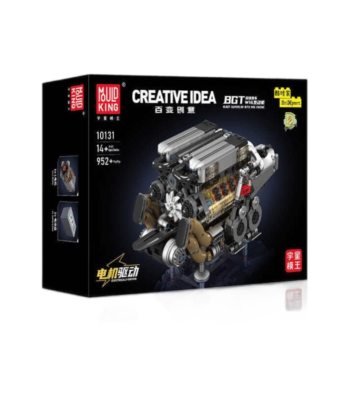 MOULD KING 10131 Ensemble de jouets de construction de supercars BGT à moteur W16 motorisé