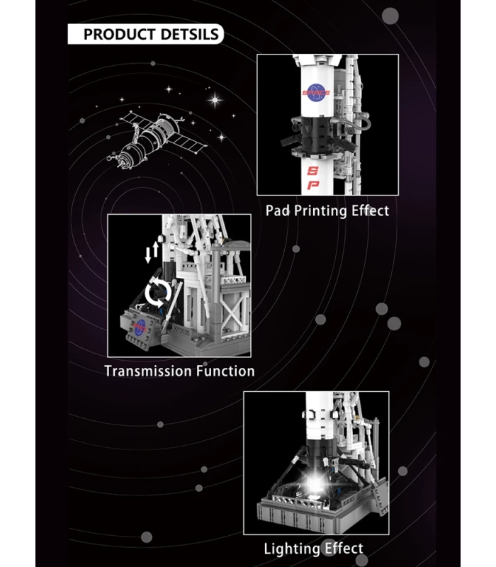 Juego de bloques de construcción de cohetes personalizados DK 7006 Moon Landing Project X