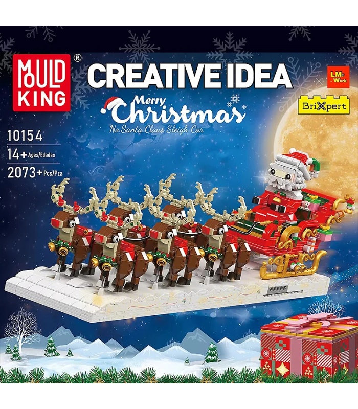 Juego de bloques de construcción de trineo de Papá Noel MOULD KING 10154