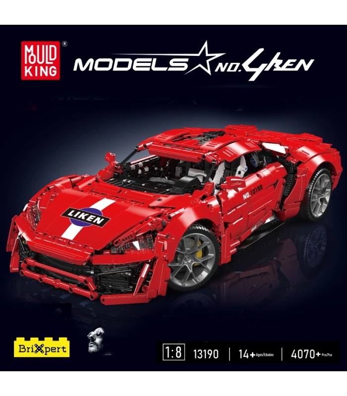 Juego de bloques de construcción de juguete con control remoto para coche Lykan HyperSport de MOULD KING 13190