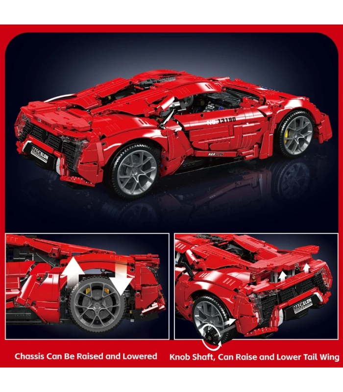 Juego de bloques de construcción de juguete con control remoto para coche Lykan HyperSport de MOULD KING 13190