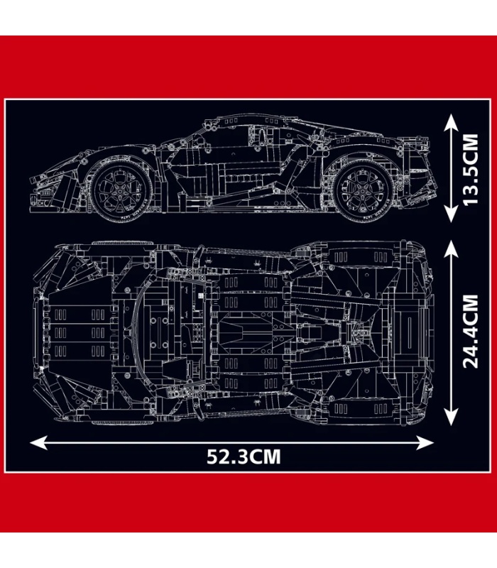 Juego de bloques de construcción de juguete con control remoto para coche Lykan HyperSport de MOULD KING 13190