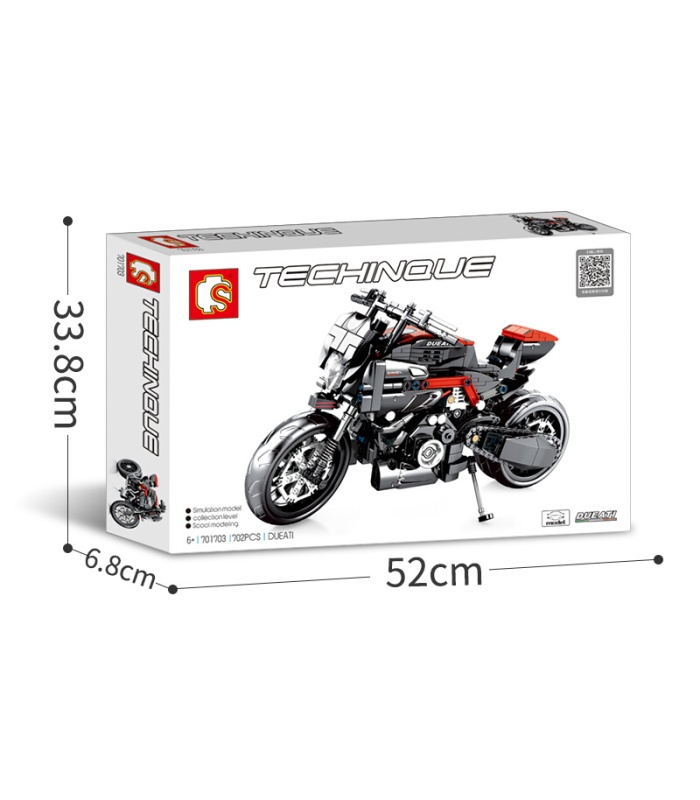 SEMBO 701703 Techinque Series Dueati Juego de bloques de construcción de motocicletas