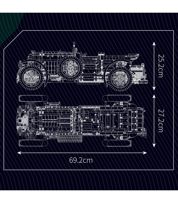 Juego de bloques de construcción de juguete con control remoto para coche clásico Bentley Blower de MOULD KING 13191