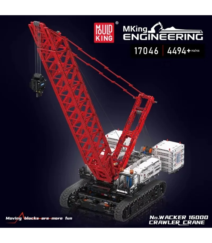 MOULD KING 17046 Wacker 16000 Crawler Crane Building Blocks Toy Set