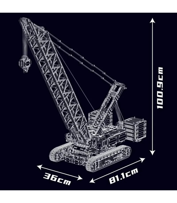 MOULD KING 17046 Wacker 16000 Crawler Crane Building Blocks Toy Set