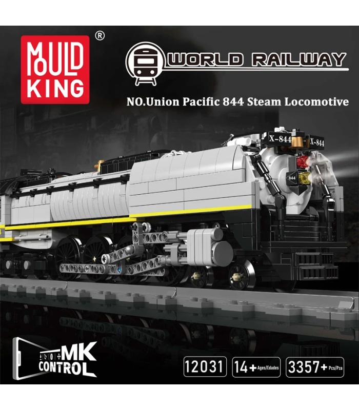 Juego de bloques de construcción de locomotora de vapor Union Pacific 844 de MOULD KING 12031