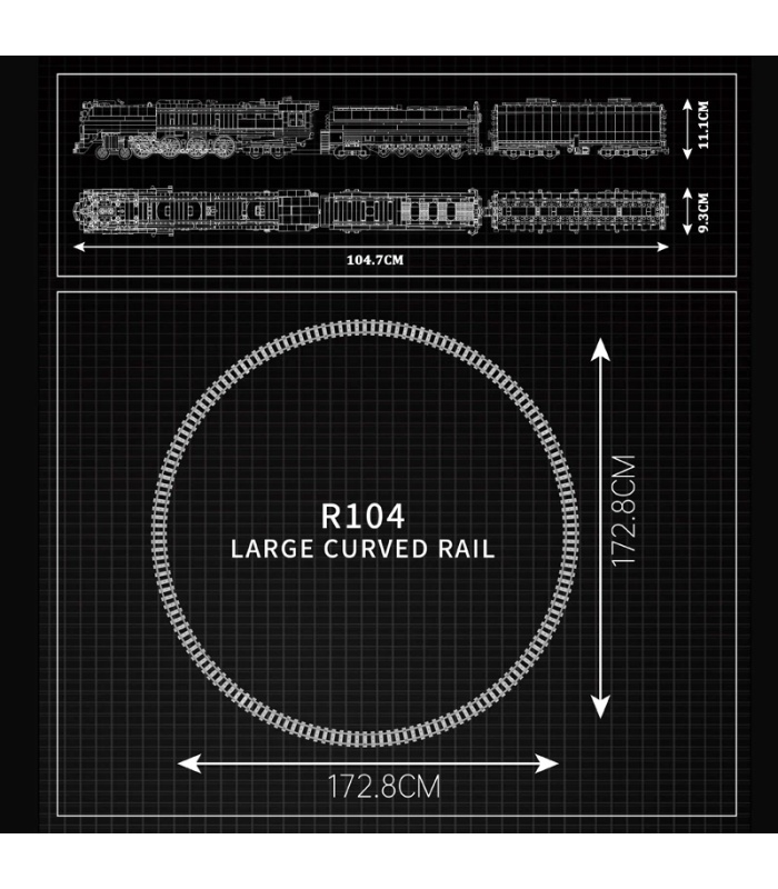 MOULD KING 12031 Union Pacific 844 Steam Locomotive Building Blocks Toy Set