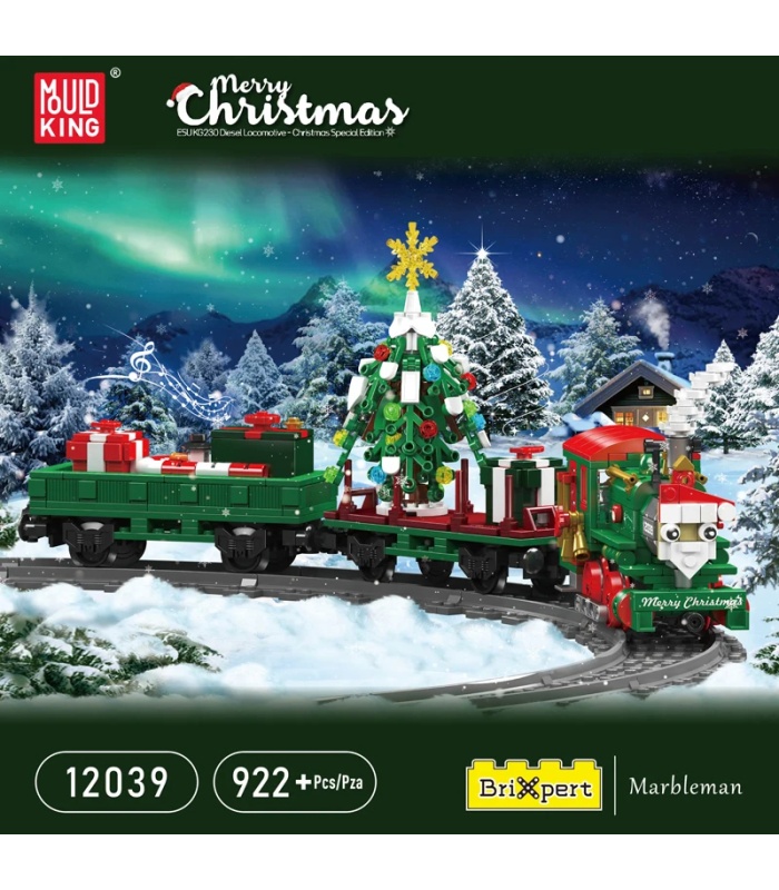 Blocs de construction MOULD KING 12039 ESU KG230 Diesel Locomotive Édition spéciale Noël