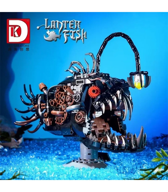 Custom DK 7042 Mechanical Lantern Fish Building Blocks Toy Set