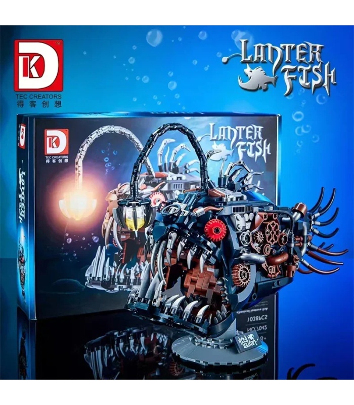 Custom DK 7042 Mechanical Lantern Fish Building Blocks Toy Set