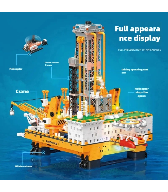 JIESTAR JJ9135 ブルーホエール 1 石油プラットフォーム 石油プラットフォーム ビルディングブロック おもちゃセット