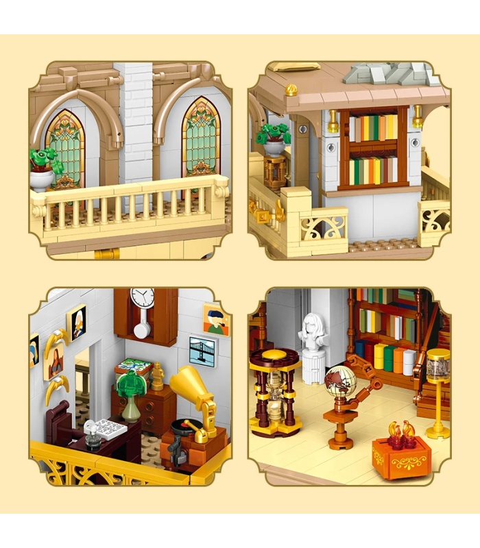 Juego de bloques de construcción de librería europea JIE STAR 57015