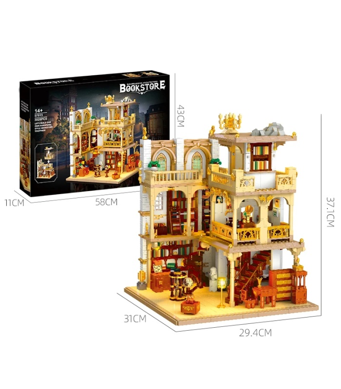 JIE STAR 57015 European Bookstore Building Blocks Toy Set