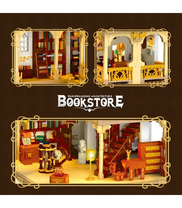 Juego de bloques de construcción de librería europea JIE STAR 57015