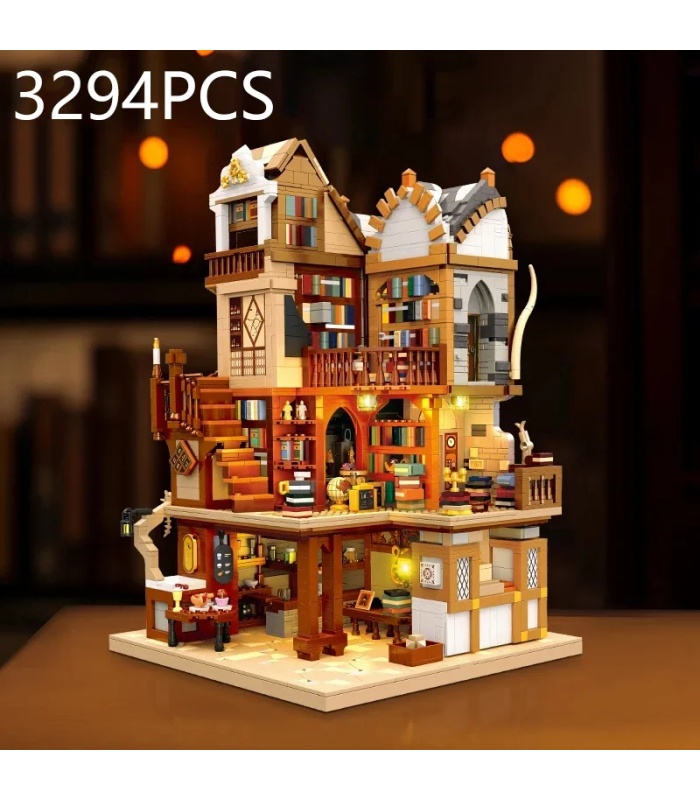 JIE STAR 57016 Medieval European Library Model Building Blocks Toy Set