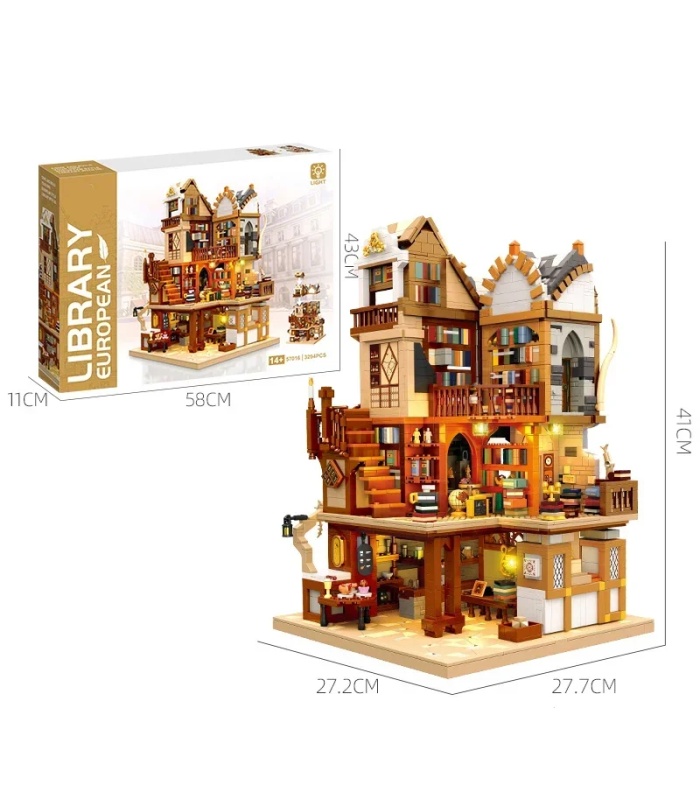 JIE STAR 57016 Medieval European Library Model Building Blocks Toy Set