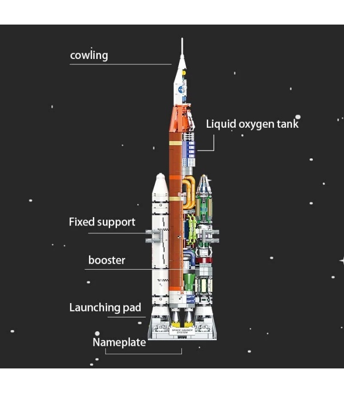 JIE STAR JJ9030 - Juego de bloques de construcción para sistema de lanzamiento espacial de vehículos de lanzamiento